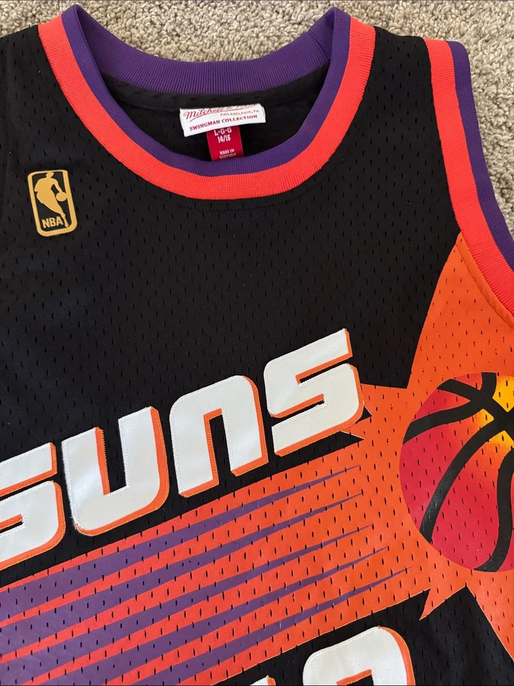 Mitchell & Ness Black Nash #13 Jersey with Orange and Purple Trim